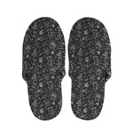 Motorcycle Words Pattern Print Slippers