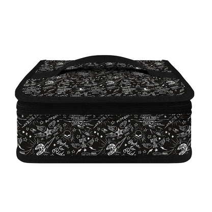 Motorcycle Words Pattern Print Small Lunch Bag