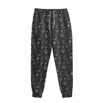 Motorcycle Words Pattern Print Sweatpants