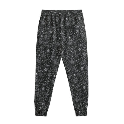 Motorcycle Words Pattern Print Sweatpants