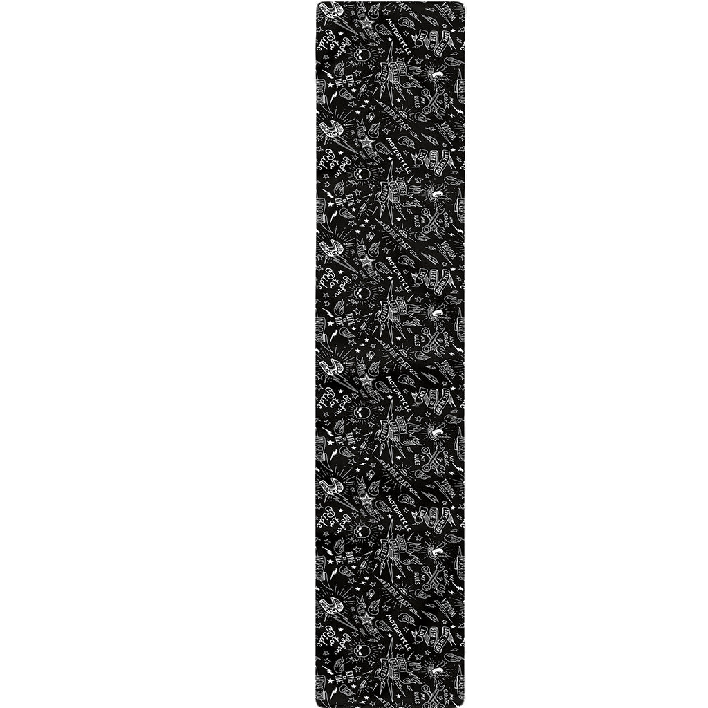 Motorcycle Words Pattern Print Table Runner