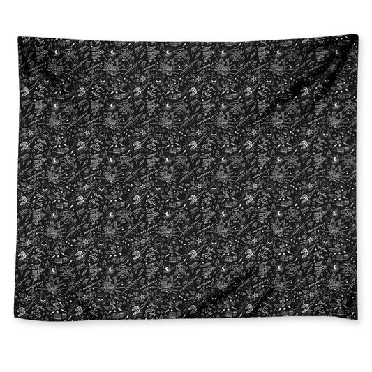 Motorcycle Words Pattern Print Tapestry
