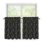 Motorcycle Words Pattern Print Tier Curtains