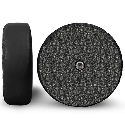 Motorcycle Words Pattern Print Tire Cover With Camera Hole