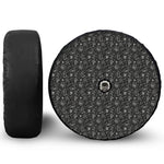 Motorcycle Words Pattern Print Tire Cover With Camera Hole