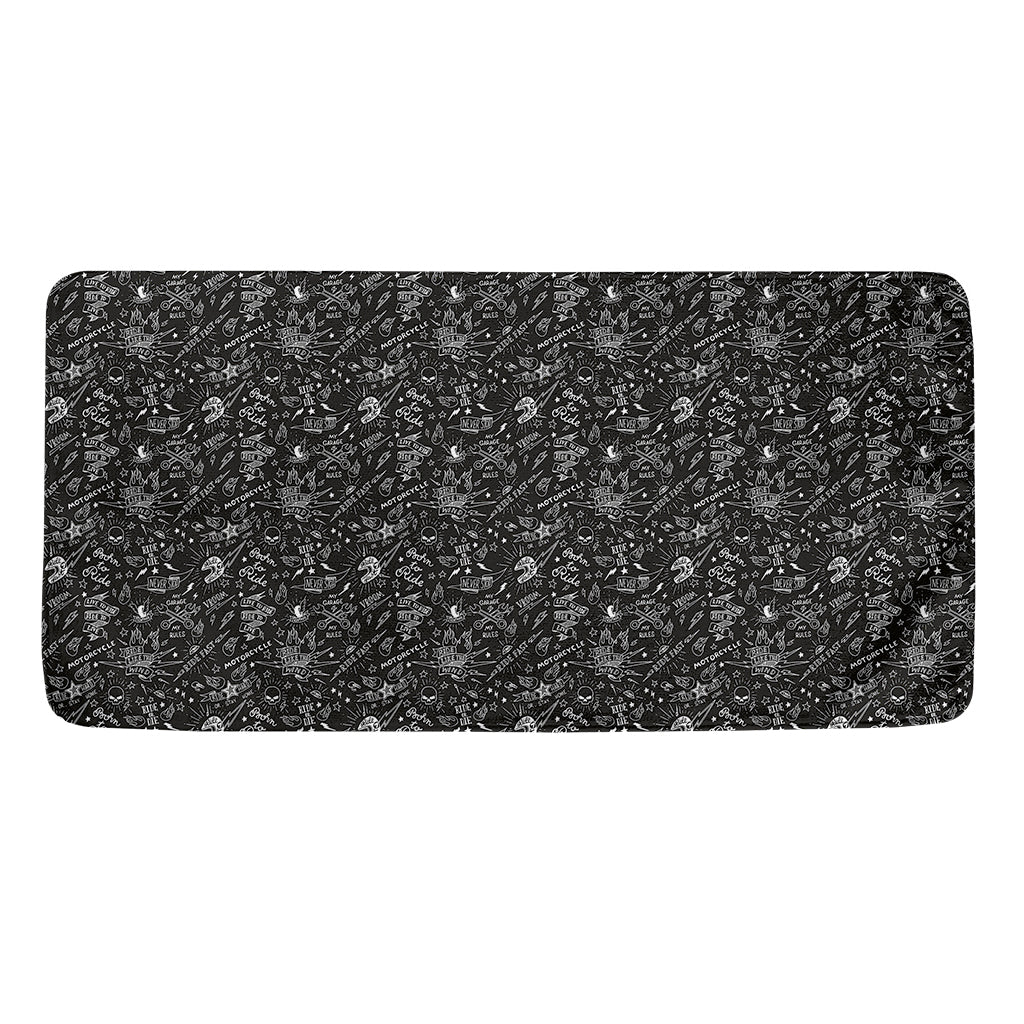 Motorcycle Words Pattern Print Towel