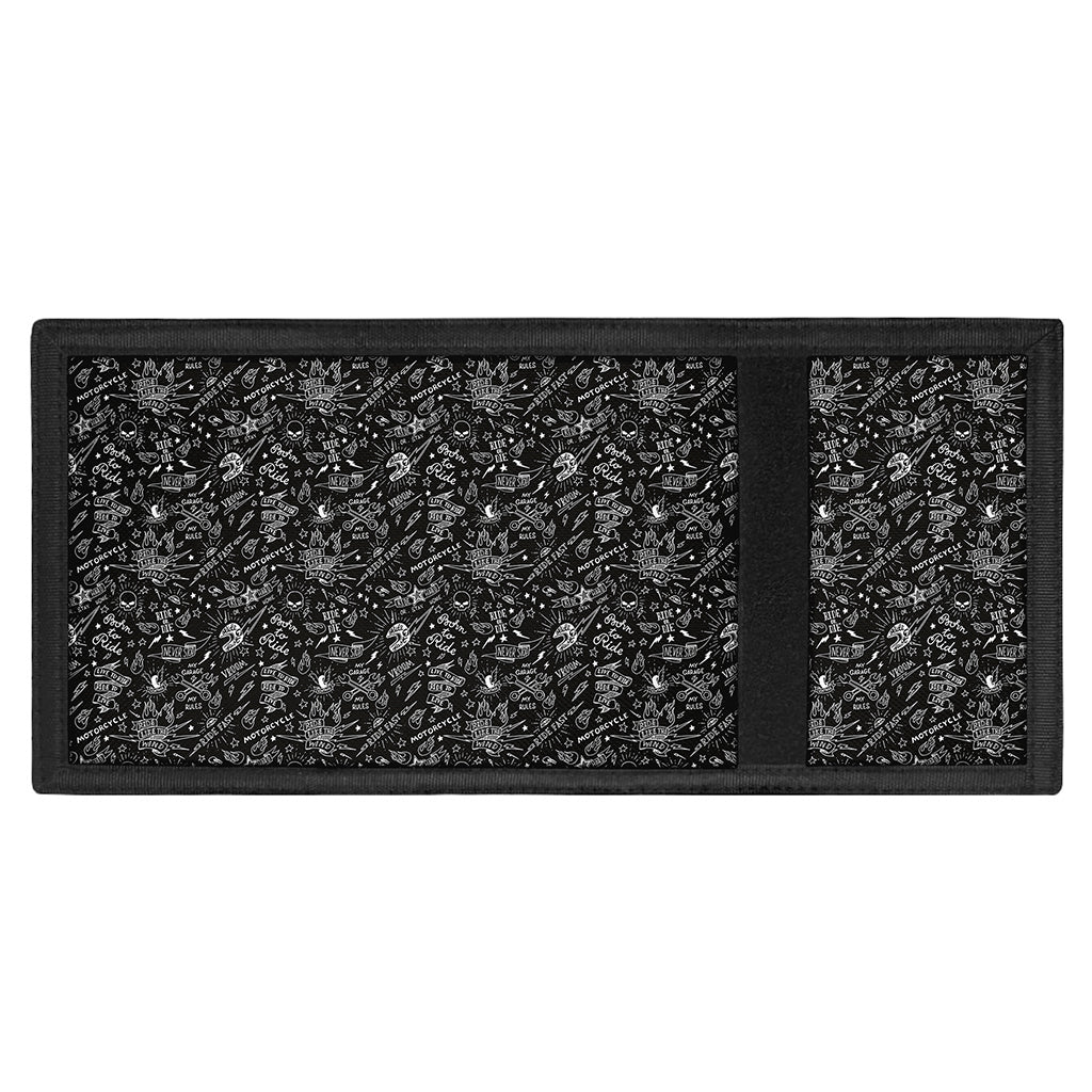 Motorcycle Words Pattern Print Trifold Wallet
