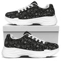 Motorcycle Words Pattern Print White Chunky Shoes