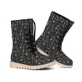 Motorcycle Words Pattern Print Winter Boots