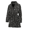 Motorcycle Words Pattern Print Women's Bathrobe