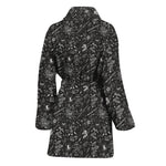 Motorcycle Words Pattern Print Women's Bathrobe