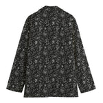 Motorcycle Words Pattern Print Women's Blazer