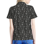 Motorcycle Words Pattern Print Women's Polo Shirt