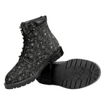 Motorcycle Words Pattern Print Work Boots