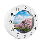 Mount Fuji And Cherry Blossom Print Alarm Clock