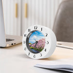 Mount Fuji And Cherry Blossom Print Alarm Clock
