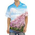Mount Fuji And Cherry Blossom Print Aloha Shirt