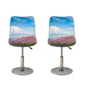 Mount Fuji And Cherry Blossom Print Bar Stool Covers