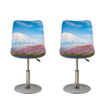 Mount Fuji And Cherry Blossom Print Bar Stool Covers