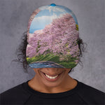 Mount Fuji And Cherry Blossom Print Baseball Cap