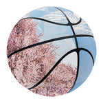 Mount Fuji And Cherry Blossom Print Basketball