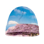 Mount Fuji And Cherry Blossom Print Beanie