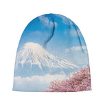 Mount Fuji And Cherry Blossom Print Beanie