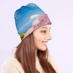 Mount Fuji And Cherry Blossom Print Beanie