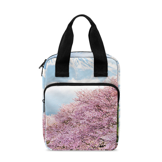 Mount Fuji And Cherry Blossom Print Bible Tote Bag