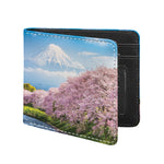 Mount Fuji And Cherry Blossom Print Bifold Wallet