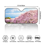 Mount Fuji And Cherry Blossom Print Car Windshield Sun Shade