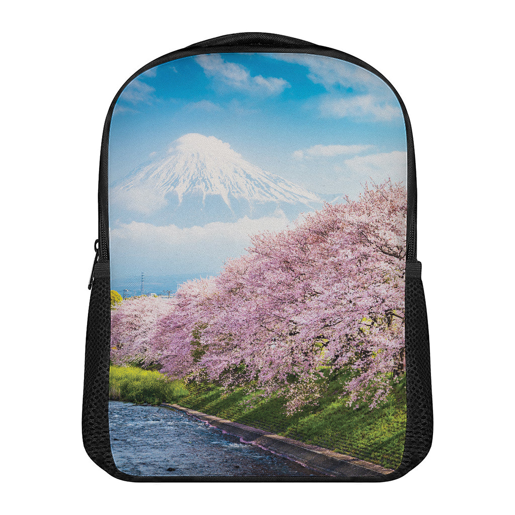 Mount Fuji And Cherry Blossom Print Casual Backpack
