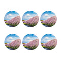Mount Fuji And Cherry Blossom Print Coaster Set