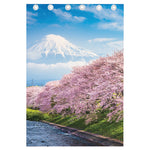 Mount Fuji And Cherry Blossom Print Curtain