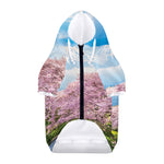 Mount Fuji And Cherry Blossom Print Dog Zip Up Hoodie