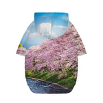 Mount Fuji And Cherry Blossom Print Dog Zip Up Hoodie