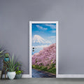 Mount Fuji And Cherry Blossom Print Door Sticker