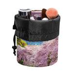 Mount Fuji And Cherry Blossom Print Drawstring Makeup Bag
