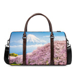 Mount Fuji And Cherry Blossom Print Duffle Bag