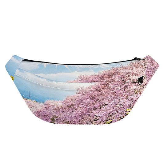 Mount Fuji And Cherry Blossom Print Fanny Pack