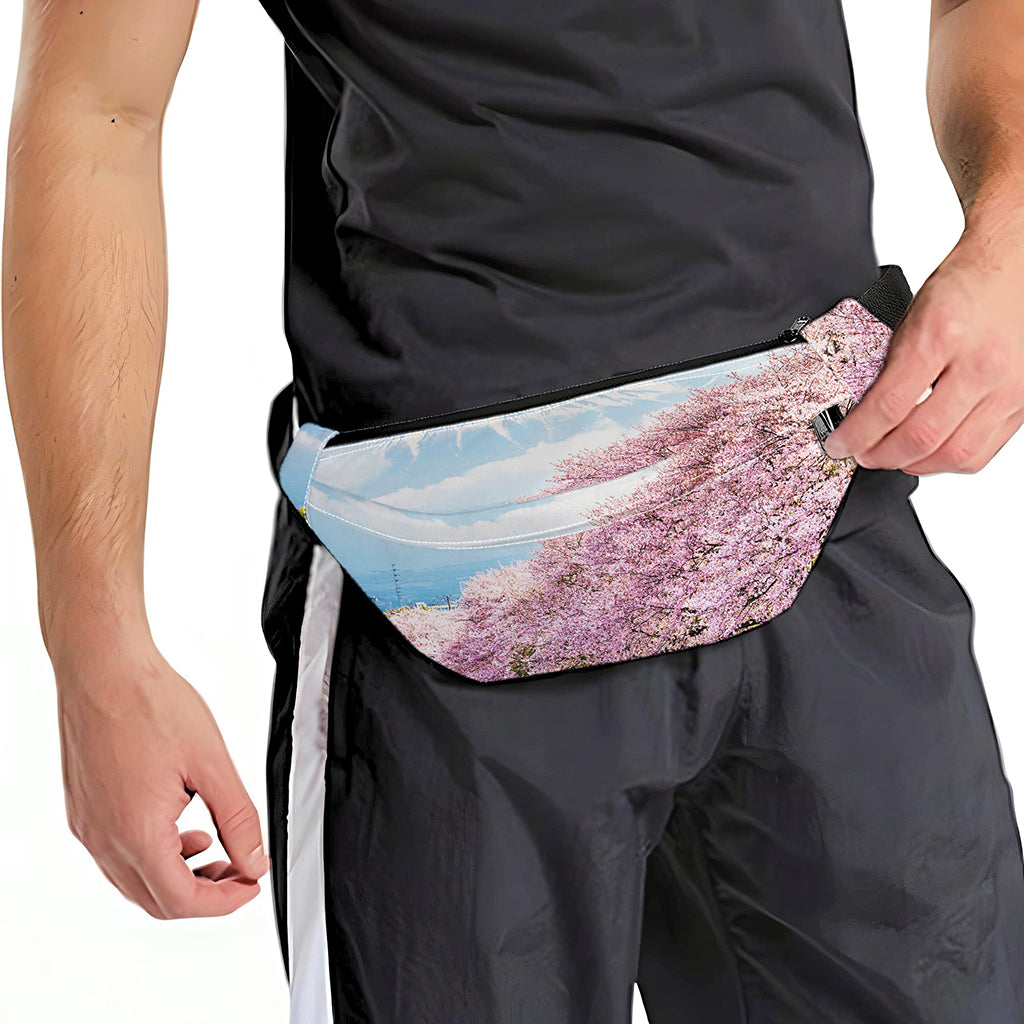 Mount Fuji And Cherry Blossom Print Fanny Pack