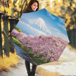 Mount Fuji And Cherry Blossom Print Foldable Umbrella