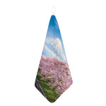 Mount Fuji And Cherry Blossom Print Hand Towel