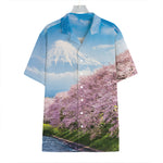 Mount Fuji And Cherry Blossom Print Hawaiian Shirt