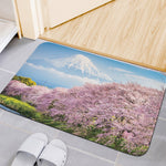 Mount Fuji And Cherry Blossom Print Indoor Door Mat