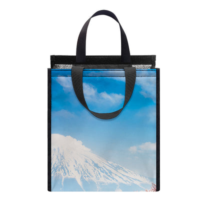 Mount Fuji And Cherry Blossom Print Insulated Lunch Tote