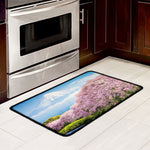 Mount Fuji And Cherry Blossom Print Kitchen Mat