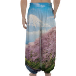 Mount Fuji And Cherry Blossom Print Lantern Pants
