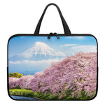 Mount Fuji And Cherry Blossom Print Laptop Sleeve With Handle