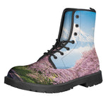 Mount Fuji And Cherry Blossom Print Backpack